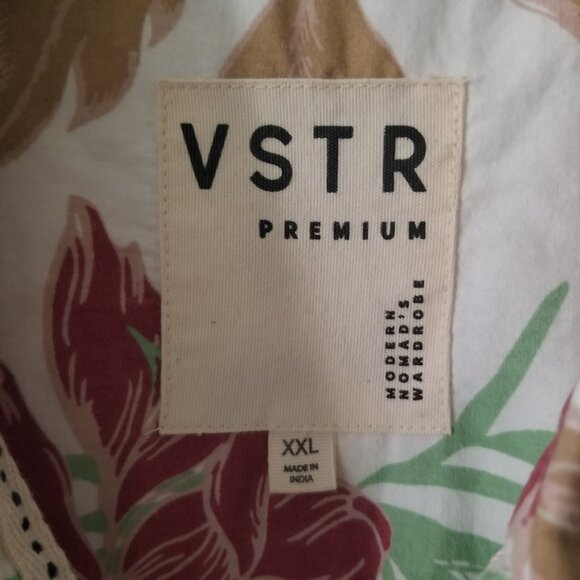 VSTR Men's XXL Off White Cotton Floral Hawaiian Short Sleeved Button Up Shirt - Picture 2 of 16